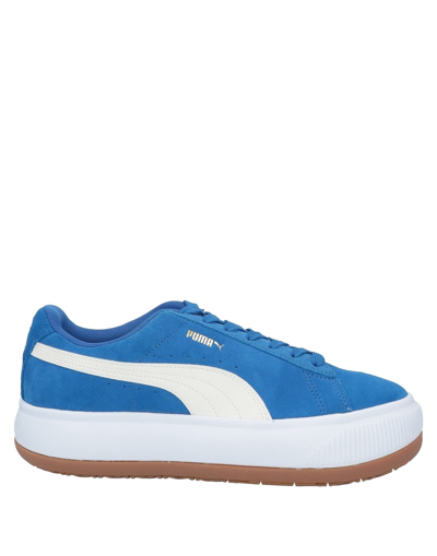 Shop Puma Suede Mayu Woman Sneakers Bright Blue Size 6.5 Cowhide
