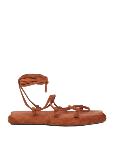 Shop Khaite Woman Sandals Brown Size 7 Soft Leather