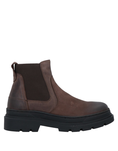 Shop Cafènoir Man Ankle Boots Dark Brown Size 7 Soft Leather, Elastic Fibres