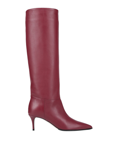 Shop Le Silla Knee Boots In Brick Red