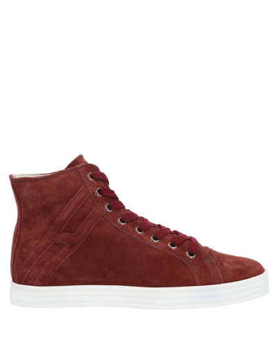 Shop Hogan Rebel Woman Sneakers Brick Red Size 6.5 Soft Leather