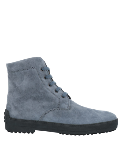 Shop Tod's Man Ankle Boots Pastel Blue Size 9 Soft Leather