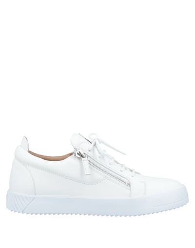 Shop Giuseppe Zanotti Man Sneakers White Size 14 Soft Leather