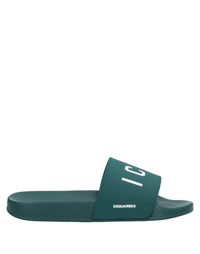 Shop Dsquared2 Man Sandals Deep Jade Size 7 Rubber In Green