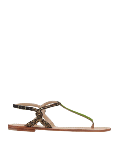 Shop Maliparmi Toe Strap Sandals In Light Green