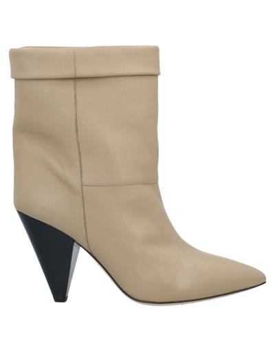 Shop Isabel Marant Woman Ankle Boots Light Brown Size 6 Lambskin In Beige