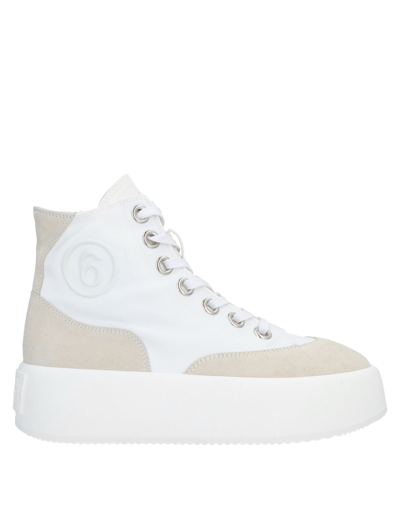 Shop Mm6 Maison Margiela Woman Sneakers White Size 6.5 Soft Leather, Textile Fibers