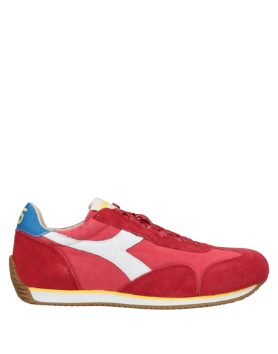 Shop Diadora Heritage Man Sneakers Red Size 6 Soft Leather, Textile Fibers