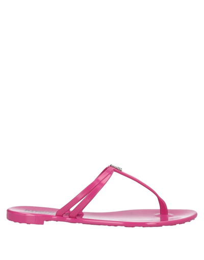 Shop Patrizia Pepe Woman Thong Sandal Fuchsia Size 6 Pvc - Polyvinyl Chloride In Pink