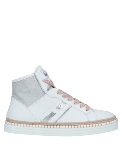 Shop Hogan Rebel Woman Sneakers White Size 7 Soft Leather, Textile Fibers