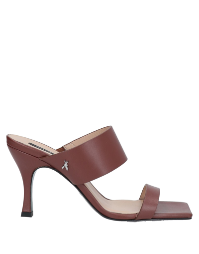 Shop Patrizia Pepe Woman Sandals Brown Size 10 Soft Leather