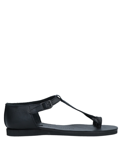 Yohji Yamamoto Toe Strap Sandals In Black