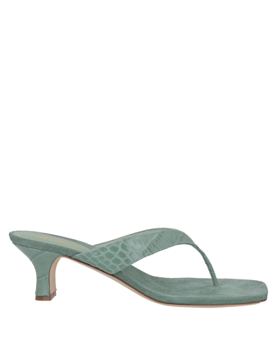 Shop Paris Texas Woman Toe Strap Sandals Sage Green Size 7.5 Soft Leather