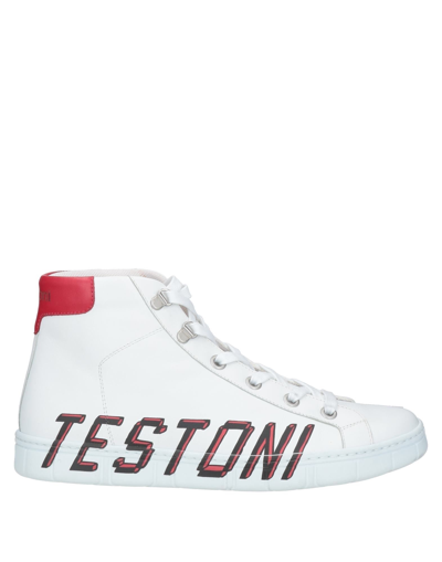 Shop A.testoni A. Testoni Man Sneakers White Size 11 Calfskin