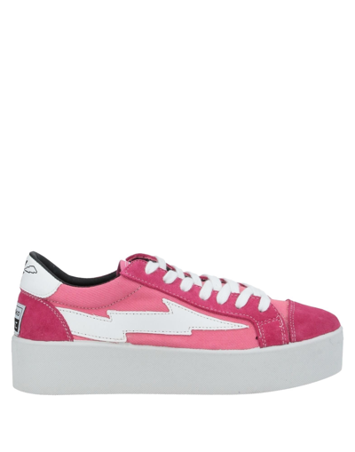 Shop Sanyako Woman Sneakers Pink Size 7 Textile Fibers, Soft Leather