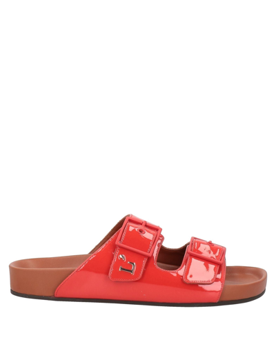 Shop L'autre Chose L' Autre Chose Woman Sandals Coral Size 8 Soft Leather In Red