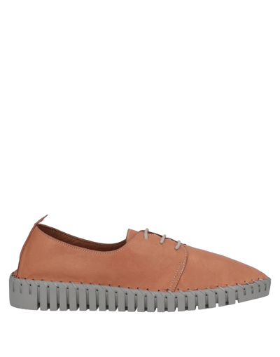 Shop Bueno Lace-up Shoes In Tan