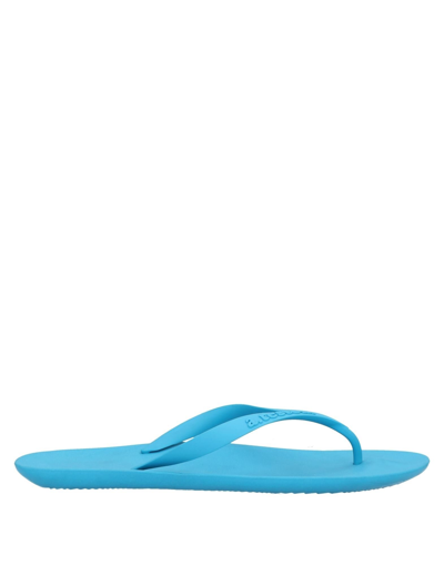 Shop A.testoni A. Testoni Man Thong Sandal Azure Size 11-12 Rubber
