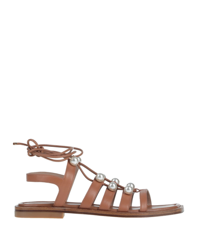 Shop Stuart Weitzman Woman Sandals Light Brown Size 5.5 Calfskin In Beige
