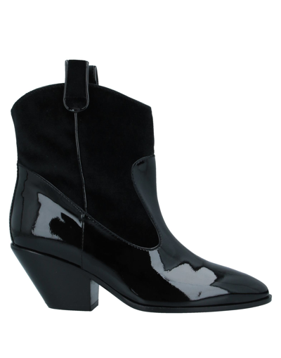 Shop Giuseppe Zanotti Woman Ankle Boots Black Size 6 Soft Leather, Textile Fibers