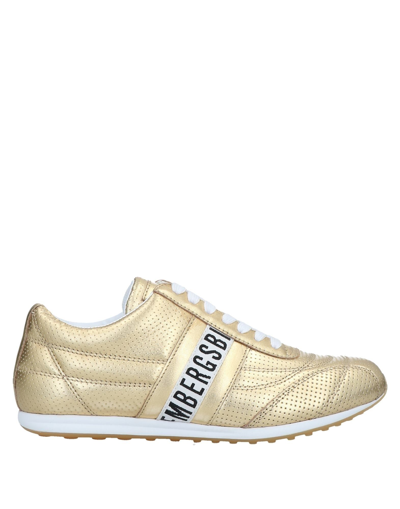 Shop Bikkembergs Woman Sneakers Gold Size 5.5 Soft Leather