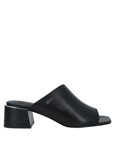 Shop Liu •jo Woman Sandals Black Size 9 Bovine Leather