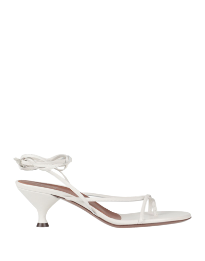 Shop L'autre Chose Toe Strap Sandals In White