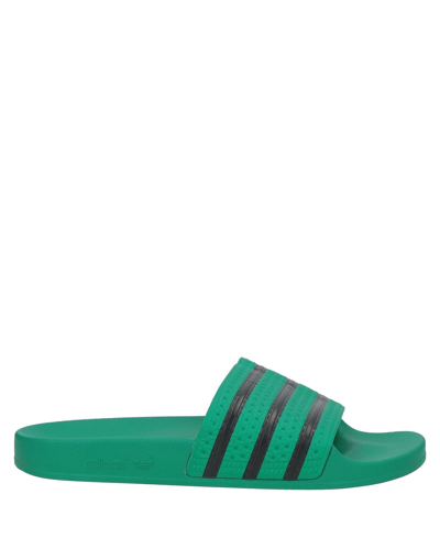Shop Adidas Originals Sandals In Dark Green