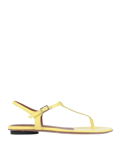Shop L'autre Chose Toe Strap Sandals In Yellow