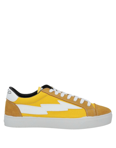 Shop Sanyako Woman Sneakers Yellow Size 8.5 Textile Fibers, Soft Leather