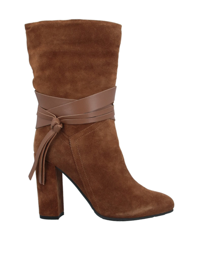 Shop Cafènoir Woman Ankle Boots Tan Size 8 Soft Leather In Brown