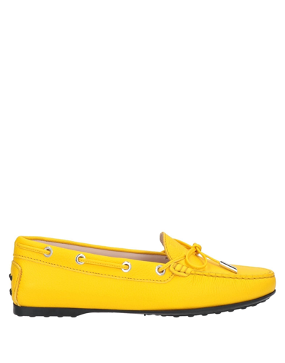 Shop Tod's Woman Loafers Yellow Size 8 Leather