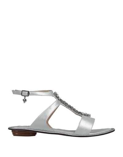 Shop Tua By Braccialini Woman Sandals Silver Size 6 Textile Fibers