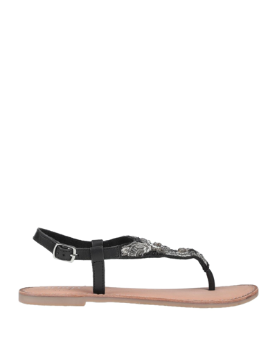 Shop Ovye' By Cristina Lucchi Woman Thong Sandal Black Size 7 Soft Leather