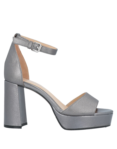 Shop Apepazza Woman Sandals Lead Size 10 Soft Leather In Grey