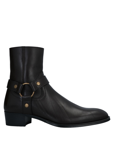 Shop Saint Laurent Man Ankle Boots Dark Brown Size 12 Soft Leather