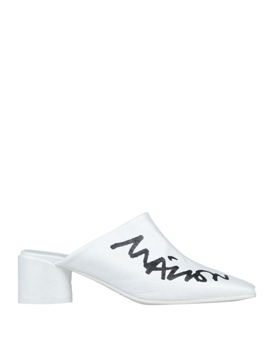 Shop Mm6 Maison Margiela Woman Mules & Clogs White Size 8 Soft Leather