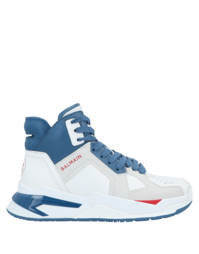 Shop Balmain Sneakers In Slate Blue
