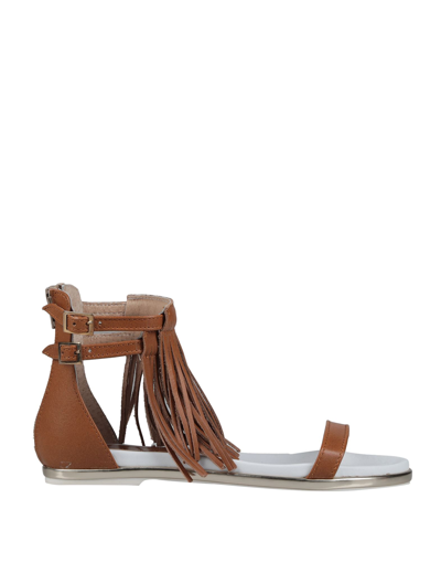 Shop Stele Woman Sandals Brown Size 6 Calfskin