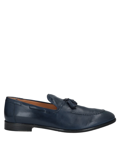 Shop Jp/david Man Loafers Midnight Blue Size 8 Soft Leather In Dark Blue