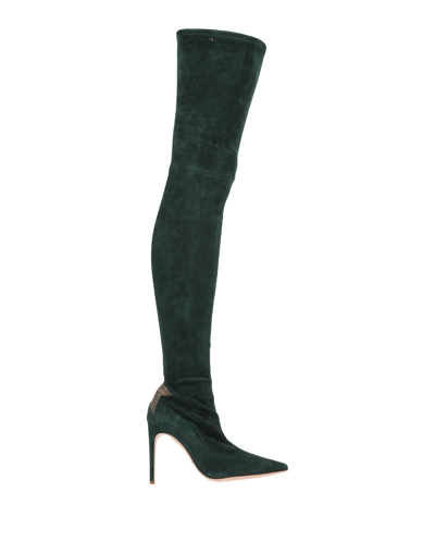 Elisabetta Franchi Knee Boots In Green