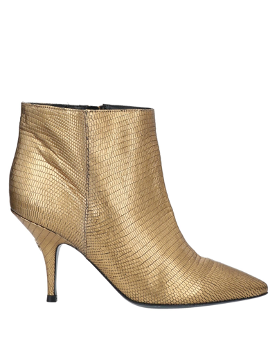 Shop Patrizia Pepe Ankle Boots In Gold
