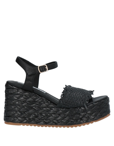 Shop Emanuélle Vee Woman Sandals Black Size 6 Soft Leather