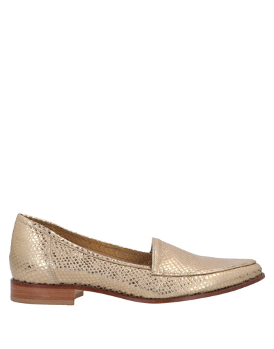Shop L'arianna Woman Loafers Gold Size 11 Soft Leather