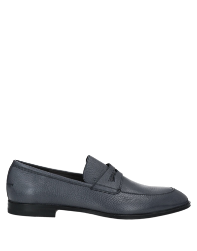 Shop Bally Man Loafers Slate Blue Size 11 Soft Leather