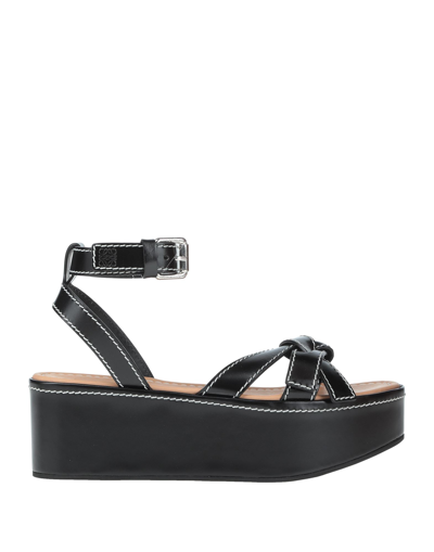 Shop Loewe Sandals In Black