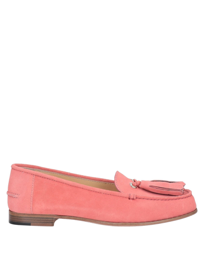Shop A.testoni A. Testoni Woman Loafers Coral Size 5.5 Soft Leather In Red