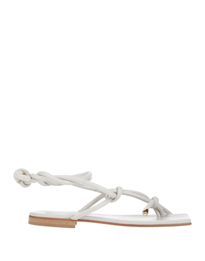 Shop Emanuela Caruso Capri Woman Toe Strap Sandals White Size 6.5 Soft Leather