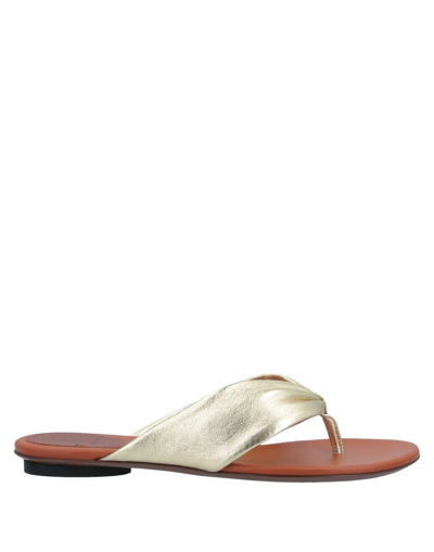 Shop L'autre Chose Toe Strap Sandals In Gold