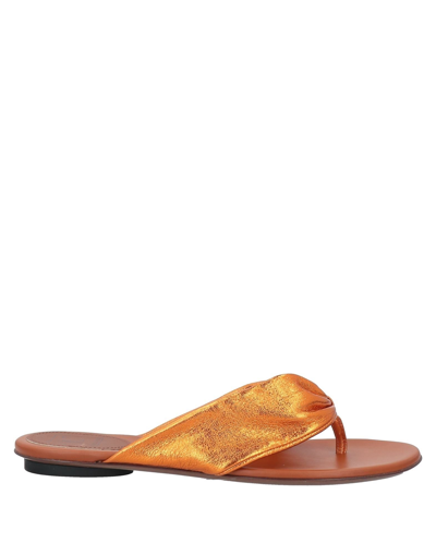 Shop L'autre Chose L' Autre Chose Woman Thong Sandal Orange Size 8 Soft Leather